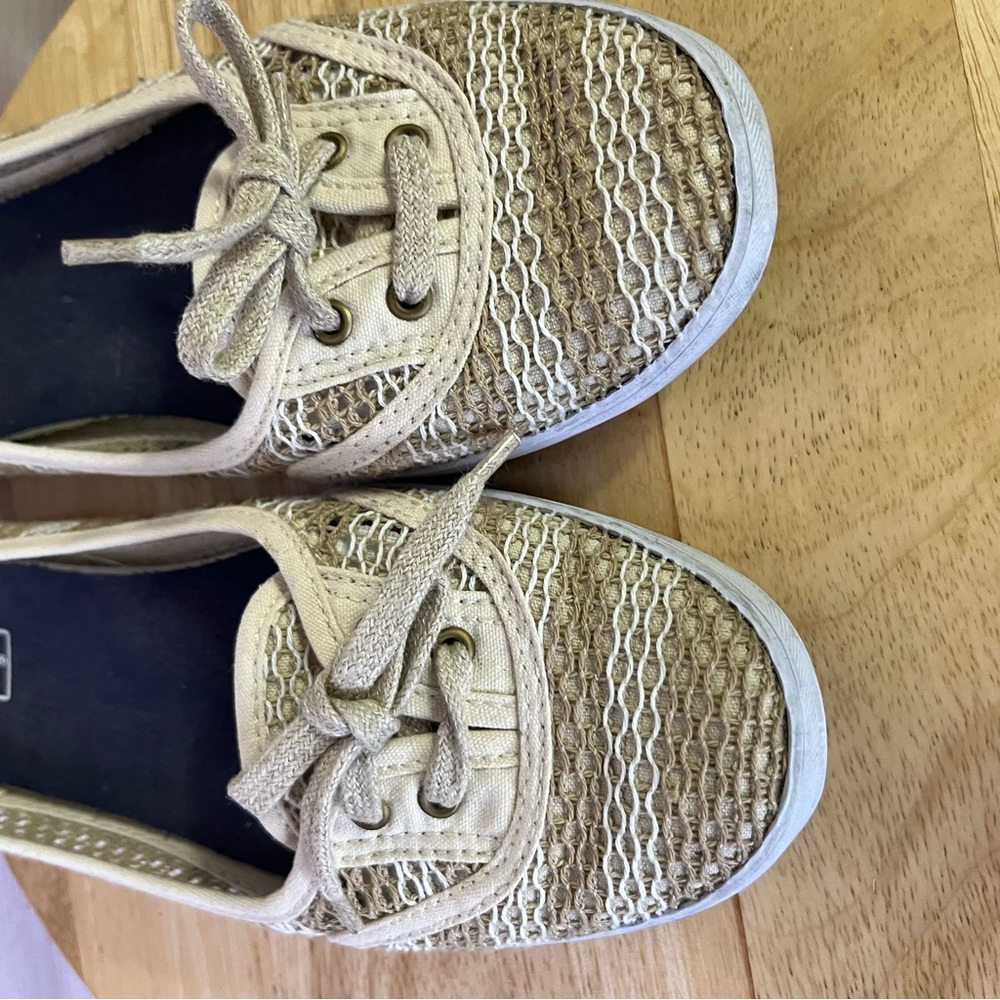 Keds Tea Cup Crochet Stripe Lace Up Slip On Shoes Size 7.5 - Picture 4 of 8